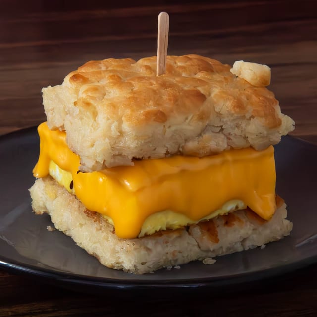 Butter Baked Biscuit Sandwich with Egg and Cheese.
