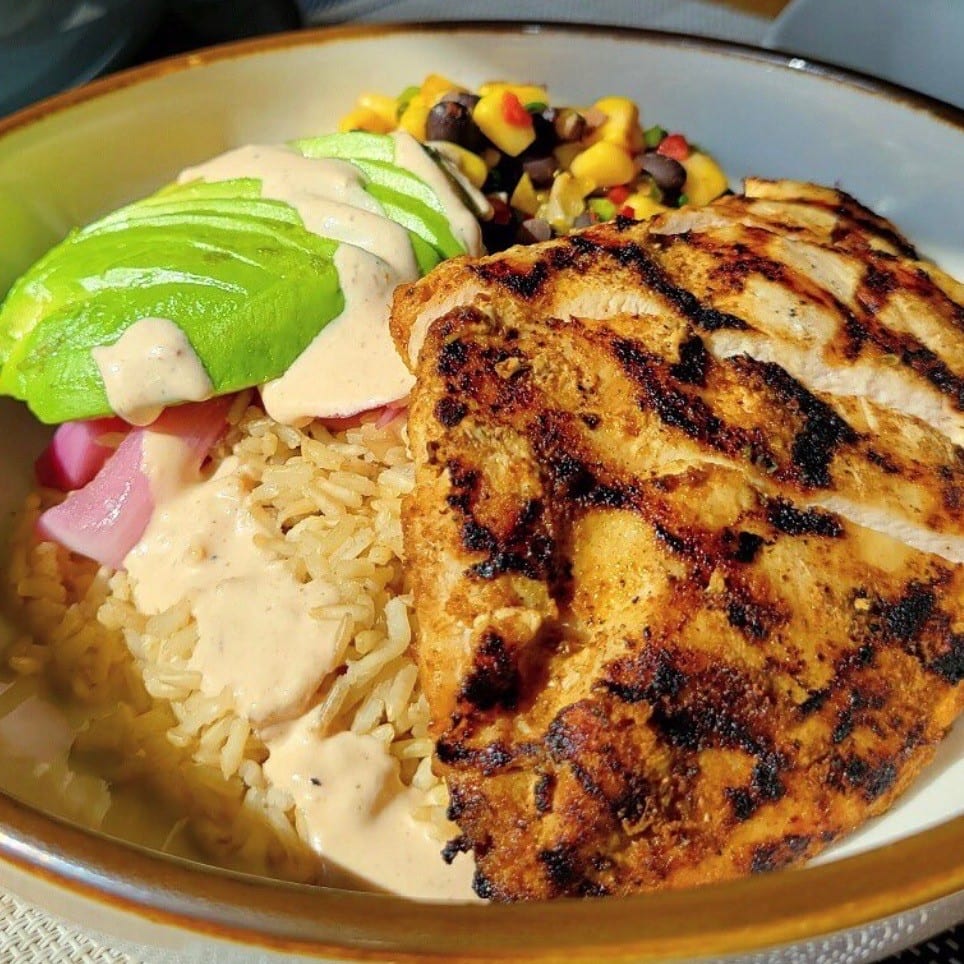 Blackened Chicken Rice Bowl.