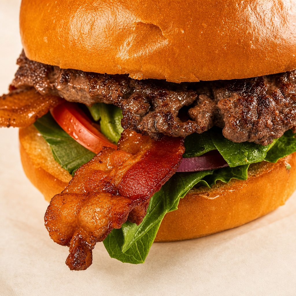 Bacon Avocado Wagyu Smash Burger.