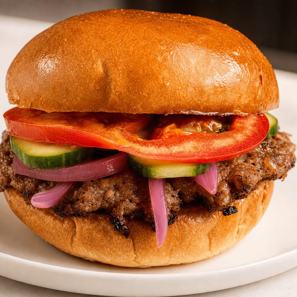 Pork Ginger Smash Burger.